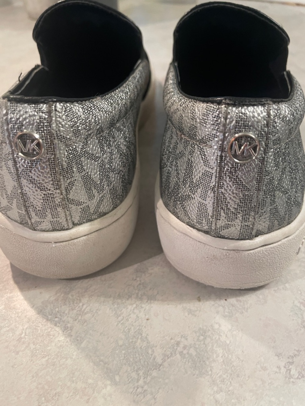 Michael Kors Keaton Metallic Silver Slip-On Loafers - Picture 3 of 8